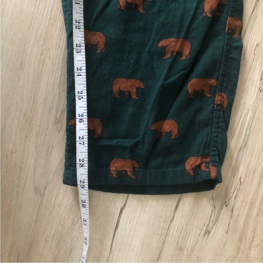 J. Crew Men's Dark Green Joggers with Bear Print Lounge Pajama Pants - Picture 7 of 8